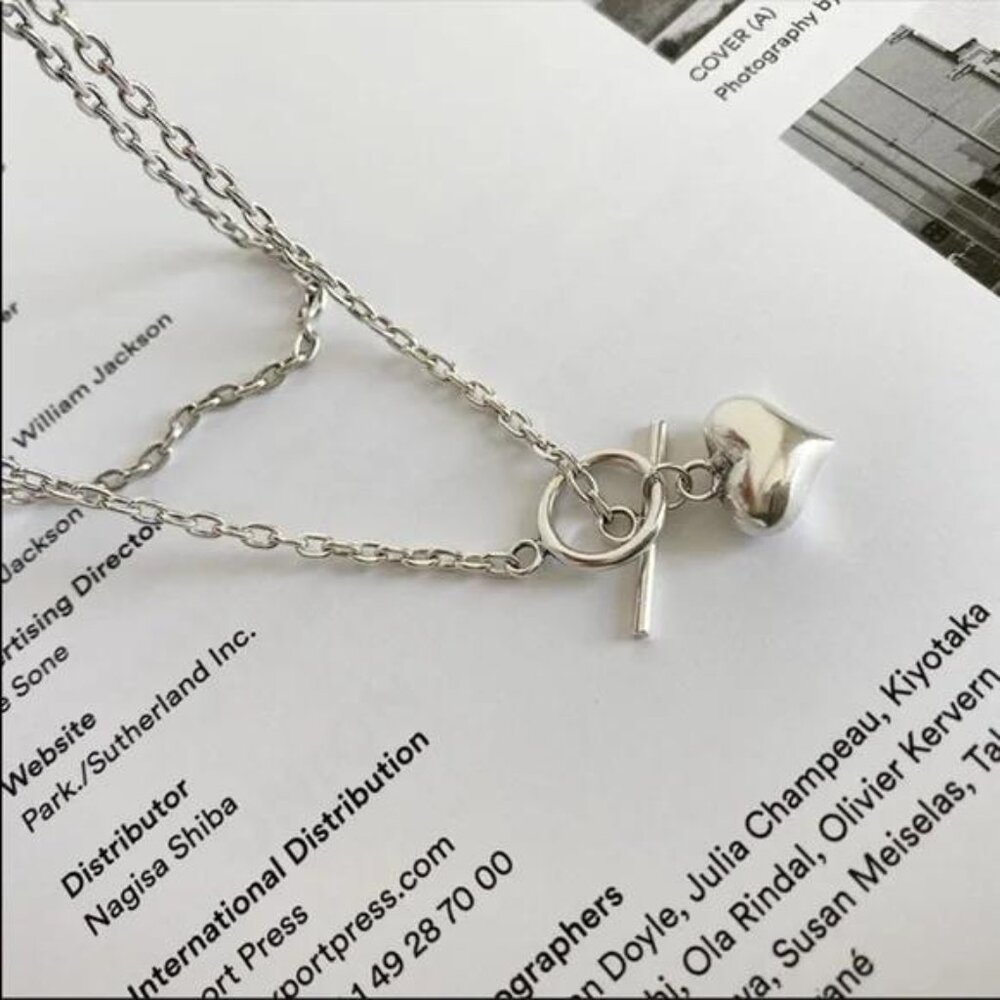 LOVE HEART 925 STERLING SILVER PENDANT NECKLACE, NICE NECKLACE, CUTE NECKLACE - Picture 5 of 6